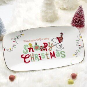 Lenox Peanuts Snoopy Woodstock Christmas Tray Hors Doeuvres Appetizers Cheese